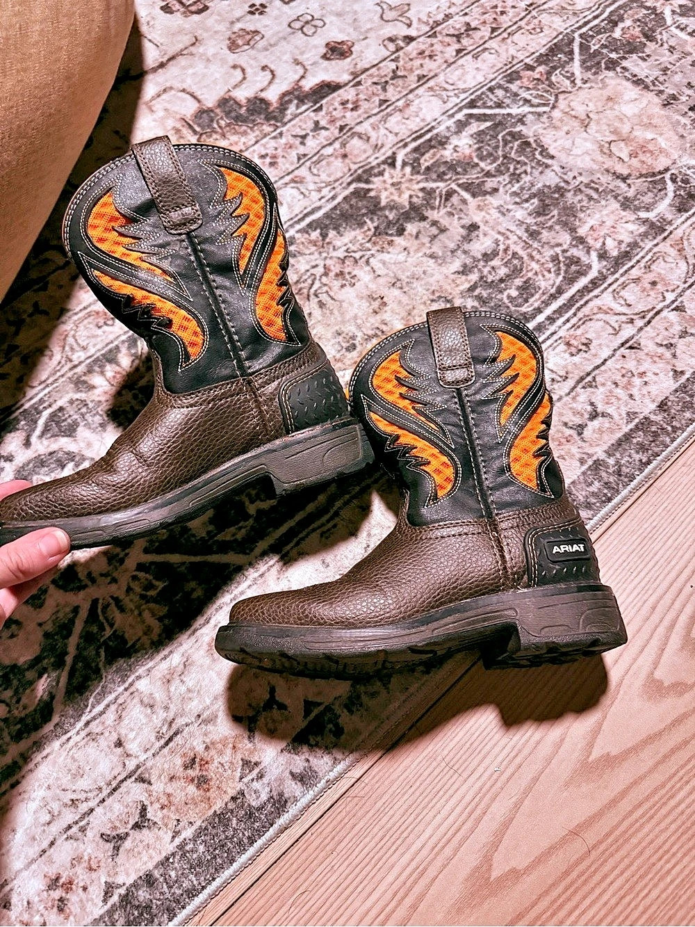 ARIAT Cowboy Western Boots Western Boots Brown & Orange US 12 boys